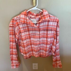 Women’s American Eagle Peach Small Flannel